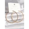 Pirinç Gold Renk Zirkon Taşlı Halka Model Kadın Küpe - TJ-BKP10015