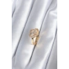 Pirinç Gold Renk Zirkon Taşlı Kalp Charm Model Kadın Yüzük - TJ-BYK2863