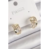 Pirinç Gold Renk Zirkon Taşlı Zincir Model Kadın Küpe - TJ-BKP9794