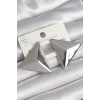 Pirinç Gümüş Renk 3D Üçgen Model Kadın Küpe - TJ-BKP10230