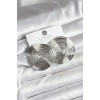 Pirinç Gümüş Renk Circle Model Kadın Küpe - TJ-BKP11436