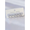 Pirinç Gümüş Renk Kalp Model Küpe Seti - TJ-BKP8993