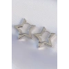 Pirinç Gümüş Renk Yıldız Küpe - TJ-BKP8983