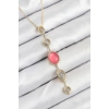 Pirinç Zincir Pembe Gold Renk Zirkon Taşlı Y Kolye - TJ-BKO10556