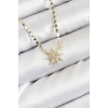 Pirinç Zirkon Taşlı Kutup Yıldızı Model Ezme Zincir Gold Renk Kadın Kolye - TJ-BKO10390