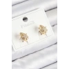 Pirinç Zirkon Taşlı Yıldız Model Gold Renk Çocuk Küpe - TJ-BKP11193