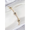 Pirinç Zirkon Taşlı Yıldız Model Gold Renk Kadın Bileklik - TJ-BB7701