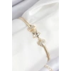 Pirinç Zirkon Taşlı Yıldız Model Gold Renk Kadın Bileklik - TJ-BB7899