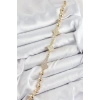 Pirinç Zirkon Taşlı Yonca Model Gold Renk Kadın Bileklik - TJ-BB7561