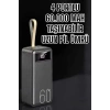 Powerbank 60.000 Mah Hızlı Şarj 4 Çıkışlı Uzun Şarj Süreli Dijital Göstergeli