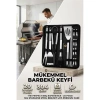 Profesyonel Barbekü Seti 20 Parça Çantalı Paslanmaz Çelik Mangal Maşa Spatula Fırça Şiş 723132
