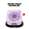 Projektör Işıklı Retro Hoparlör Bluetooth Aux Usb Hafıza Kartlı 360° Sesli Şarjlı
