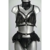 Püskül Detaylı Şık Deri Harness Takım - Brf627