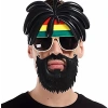 Rasta Peruklu Rasta Sakallı Bob Marley Bıyıklı Parti Gözlüğü 27x18 cm (4887)