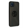 Realme C11 2021 Kılıf Montreal Yüzüklü Silikon Kapak - Siyah
