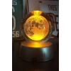 Renk Değiştiren Led Işıklı Dolunay Pilli Cam Küre 6 cm
