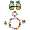 Renkli Ananas Gözlük, Taç, Kolye ve Bileklik Seti