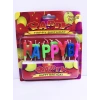 Renkli Happy Birthday Yazılı Mum