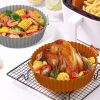 Renkli Isıya Dayanıklı Yıkanılabilir Silikon Fırın Ve Airfryer Yuvarlak Model Pişirme Matı 20 Cm (4887)