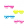 Retro Neon Fosforlu Kalp Panjur Gözlük - 12 Adet