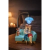Romantik Çift Figürlü Işıklı Biblo – Genç & Yatak Odası Dekoru - Sevgiliye Hediye, 18 cm Mavi
