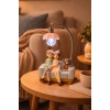 Romantik Çift Figürlü Işıklı Biblo – Genç & Yatak Odası Dekoru - Sevgiliye Hediye, 18 cm Pembe