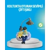 Romantik Çift Figürlü Okuyan Çift Masa Lambası Dekoratif Led Aydınlatma