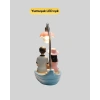 Romantik Sandal Üzerinde Çift Figürü Led Gece Lambası Masa Dekoru