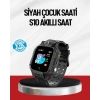 S10 Akıllı Çocuk Saati Siyah Model Çift Yönlü Konuşma Ve Sos