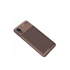 Samsung Galaxy A01 Core Kılıf Auto Focus Karbon Kapak - Kahverengi