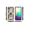 Samsung Galaxy A02 Kılıf Sofya Yüzüklü Silikon Kapak - Gold