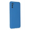 Samsung Galaxy A02S Kılıf Nano içi Kadife Silikon - Mavi