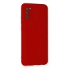 Samsung Galaxy A03S Kılıf Nano içi Kadife Silikon - Kırmızı