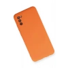 Samsung Galaxy A03S Kılıf Nano içi Kadife Silikon - Turuncu