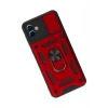 Samsung Galaxy A04 Kılıf Pars Lens Yüzüklü Silikon - Kırmızı