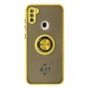 Samsung Galaxy A11 Kılıf Montreal Yüzüklü Silikon Kapak - Sarı