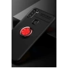 Samsung Galaxy A11 Kılıf Range Yüzüklü Silikon - Siyah-Kırmızı