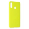 Samsung Galaxy A20S Kılıf Nano içi Kadife Silikon - Sarı