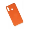 Samsung Galaxy A20S Kılıf Nano içi Kadife Silikon - Turuncu