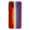 Samsung Galaxy A22 Kılıf Ebruli Lansman Silikon - Kırmızı-Mor