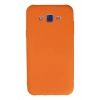 Samsung Galaxy J7 Kılıf Nano içi Kadife Silikon - Turuncu