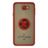 Samsung Galaxy J7 Prime Kılıf Montreal Yüzüklü Silikon Kapak - Kırmızı
