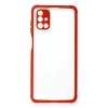 Samsung Galaxy M51 Kılıf Miami Şeffaf Silikon - Kırmızı