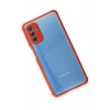 Samsung Galaxy M52 5G Kılıf Miami Şeffaf Silikon - Kırmızı