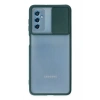 Samsung Galaxy M52 5G Kılıf Palm Buzlu Kamera Sürgülü Silikon - Yeşil