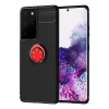 Samsung Galaxy S21 Ultra Kılıf Range Yüzüklü Silikon - Siyah-Kırmızı