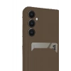 Samsung Galaxy S24 FE Kılıf Kelvin Kartvizitli Silikon - Kahverengi