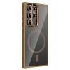 Samsung Galaxy S24 Ultra Remim Lensli Magsafe Standlı Kapak - Kahverengi