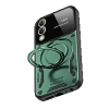 Samsung Galaxy S25 Edge Kılıf Joy Lens Standlı Kapak - Koyu Yeşil