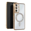 Samsung Galaxy S25 Kılıf Joke Simli Magneticsafe Kılıf - Gold
